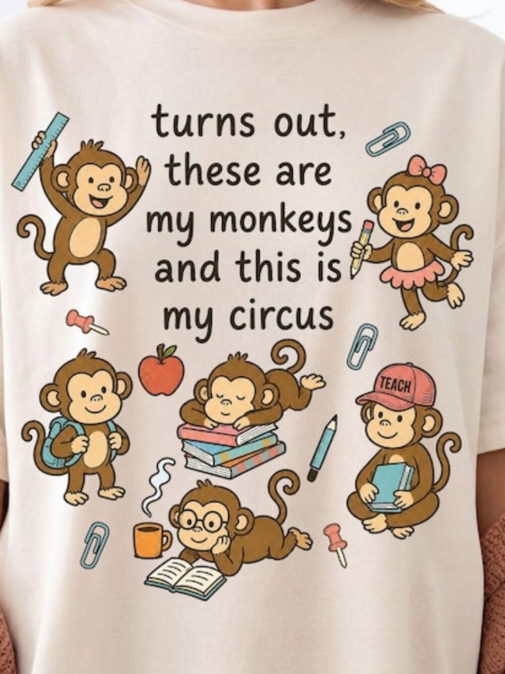 Funny Teacher Shirt, My Monkeys T-Shirt - Picture 2 of 4
